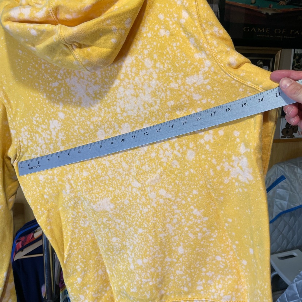 North face hoodie men’s size small yellow custom bleach splatter - Picture 5 of 5